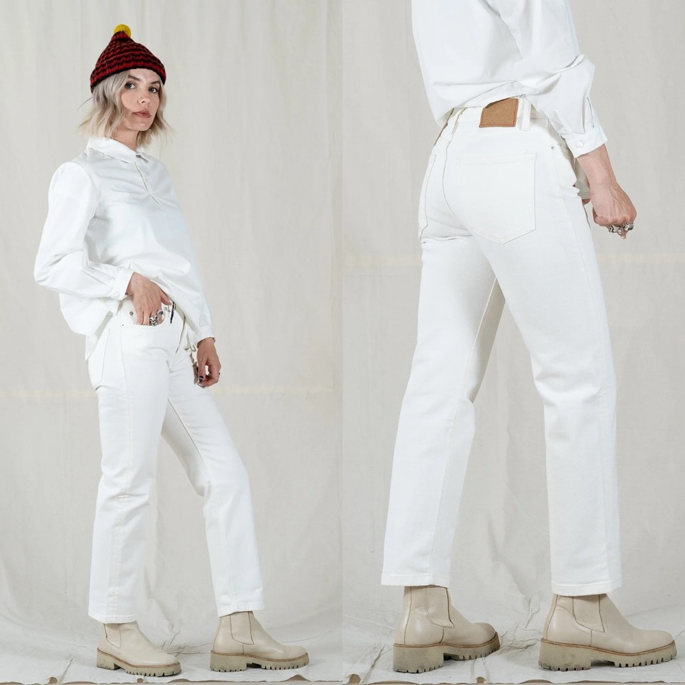 Ann Mashburn | Jeanerica Classic White Straight Leg Jean 26 NEW